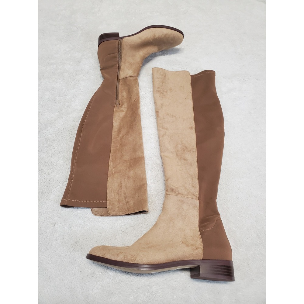 J. Crew Tan Tall Knee High Boots 7 Boho Festival Western Cowgirl Classic Capsule